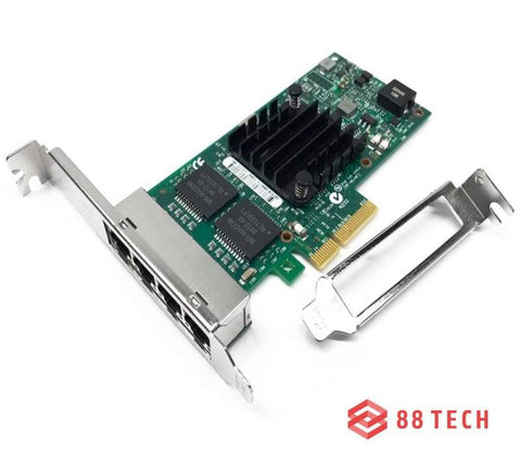 88TECH Intel I350-T4 Quad Port PCIe Gigabit Server Network Adapter Card - 88 TECH