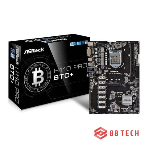 88TECH ASRock Intel H110 Pro BTC+ ATX Motherboard - 88 TECH