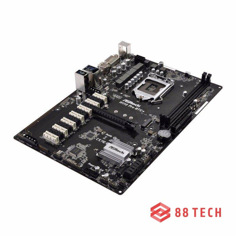 ASRock Intel H110 Pro BTC+ ATX Motherboard 88 TECH
