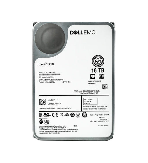88TECH Dell EMC 16TB SATA HDD 3.5in ST16000NM002J - Exos X18 – 0JWV1P - 88 TECH