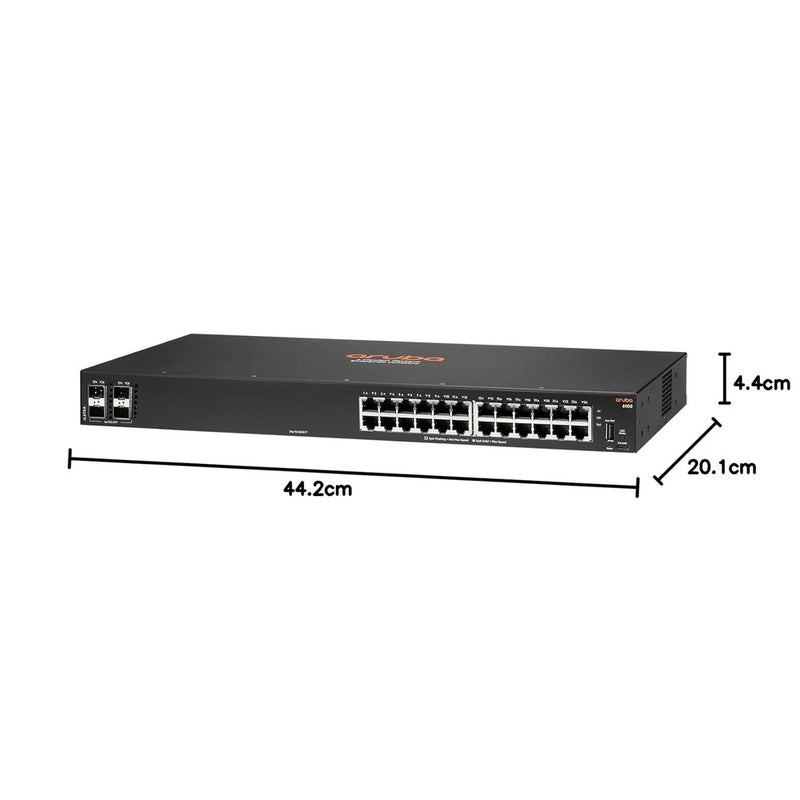 Hewlett Packard Enterprise Aruba 6100 24G 4SFP+ Managed L3 Gigabit Ethernet 10/100/1000 1U Black 88 TECH 
