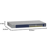 NETGEAR 26-Port PoE Gigabit Ethernet Smart Switch GS724TP - Managed, 24 x 1G, 24 x PoE+ @ 190W, 2 x 1G SFP, Optional Insight Cloud Management, Desktop or Rackmount, and Limited Lifetime Protection 88 TECH 