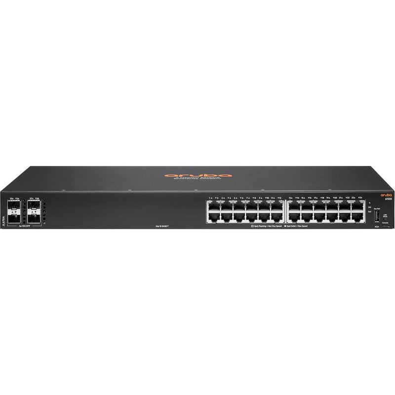 Hewlett Packard Enterprise Aruba 6100 24G 4SFP+ Managed L3 Gigabit Ethernet 10/100/1000 1U Black 88 TECH 