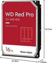 WD Red Pro 16TB NAS 3.5" Internal Hard Drive - 7200 RPM Class, SATA 6 Gb/s, CMR Recording Technology, 512MB Cache