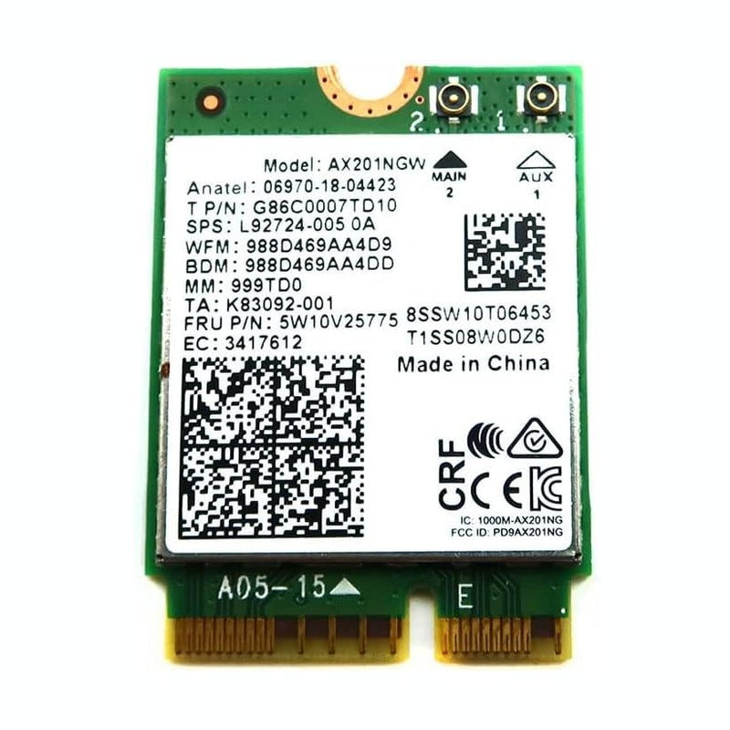 AX201NGW Dual Band CNVio2 M.2 802.11ax WLAN Bluetooth 5.1 WiFi Card L92724-005 Compatible Replacement Spare Part for Intel Compatible and Laptop Systems 88 TECH 