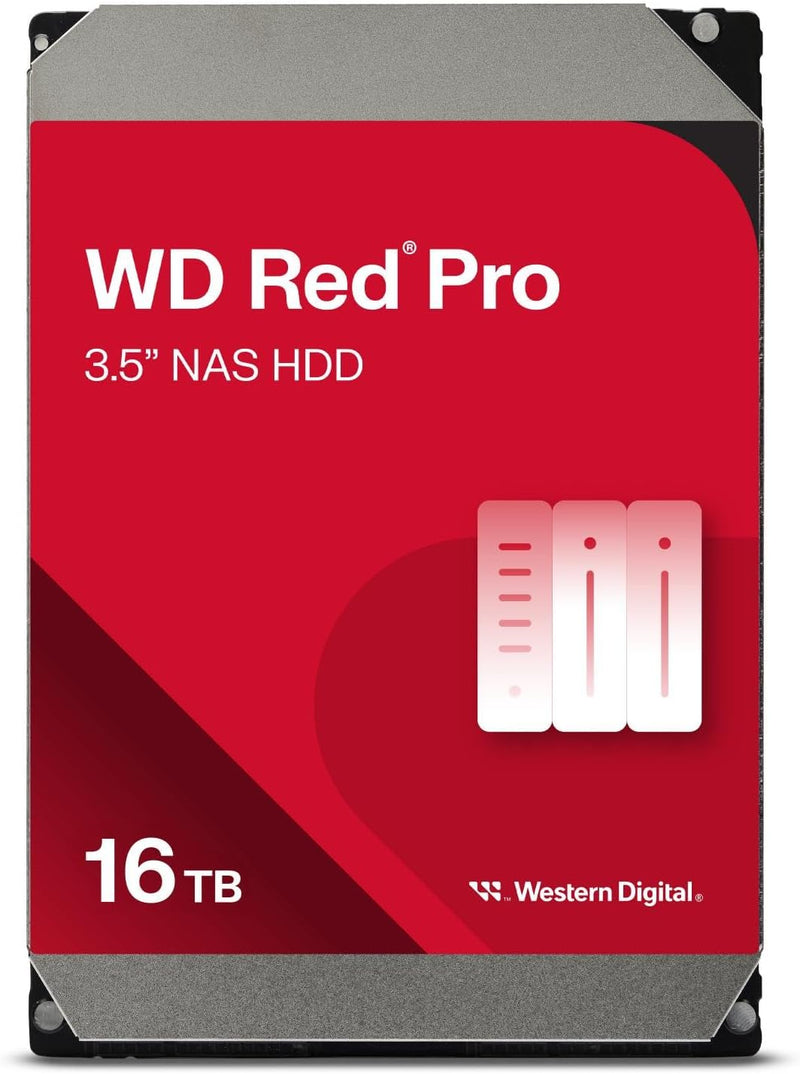 WD Red Pro 16TB NAS 3.5" Internal Hard Drive - 7200 RPM Class, SATA 6 Gb/s, CMR Recording Technology, 512MB Cache
