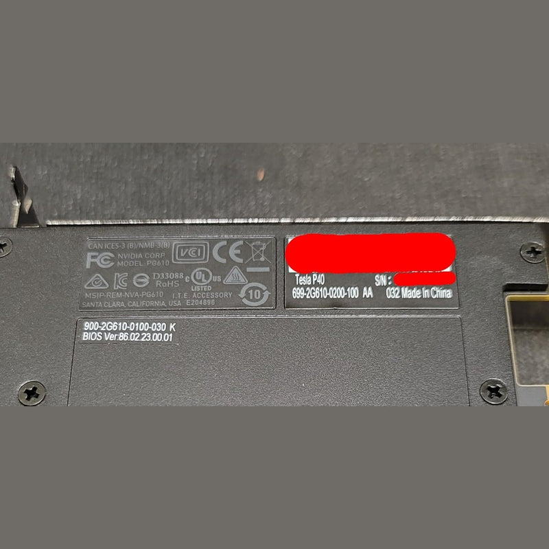 NVIDIA 900-2G610-0000-000 TESLA P40 24GB GDDR5 PCIE 3.0 X16 PASSIVE COOLING 88 TECH 