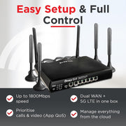 DrayTek Vigor 2927Lax-5G Dual AX3000 WiFi 6 WAN Ethernet Router 88 TECH 2927Lax-5G, DrayTek, Draytek Vigor, V2927LAX-5G-K, Vigor 2927Lax-5G, Vigor2927Lax-5G LTE Router