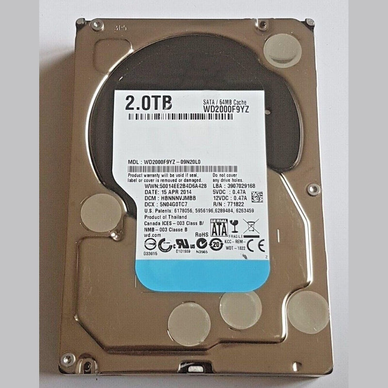 2TB SATA WD2000F9YZ-09N20L0 7200rpm 64MB HDD 3.5" Hard Drive 88 TECH 