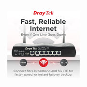 DrayTek Vigor 2927Lax-5G Dual AX3000 WiFi 6 WAN Ethernet Router 88 TECH 2927Lax-5G, DrayTek, Draytek Vigor, V2927LAX-5G-K, Vigor 2927Lax-5G, Vigor2927Lax-5G LTE Router