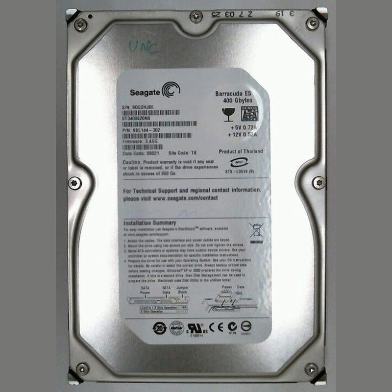 ST3400620NS FW: 3.AEG P/N 9BL144-302 Parts for Data Recovery, Replacement Parts 88 TECH 