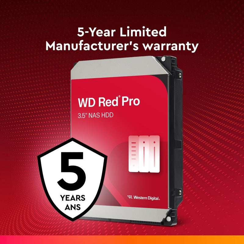 WD Red Pro 16TB NAS 3.5" Internal Hard Drive - 7200 RPM Class, SATA 6 Gb/s, CMR Recording Technology, 512MB Cache