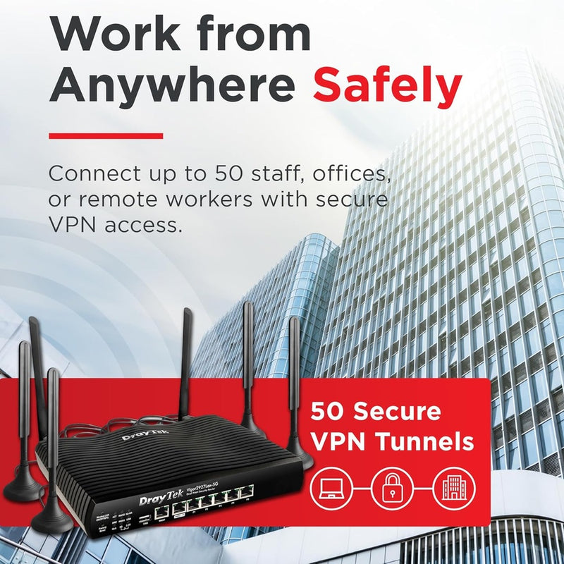 DrayTek Vigor 2927Lax-5G Dual AX3000 WiFi 6 WAN Ethernet Router 88 TECH 2927Lax-5G, DrayTek, Draytek Vigor, V2927LAX-5G-K, Vigor 2927Lax-5G, Vigor2927Lax-5G LTE Router