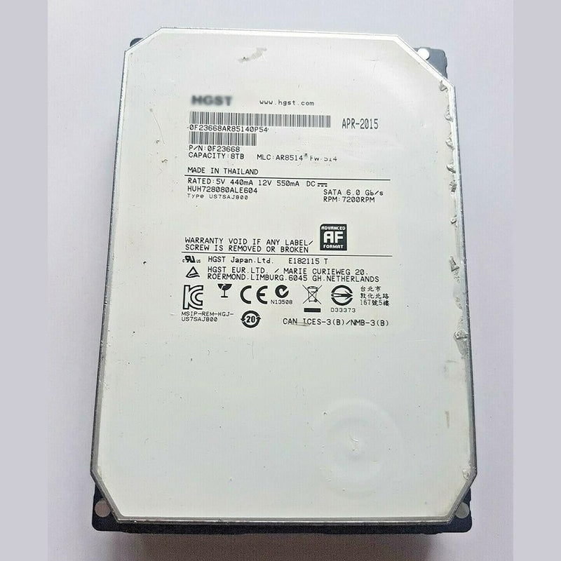 8TB SATA-III HUH728080ALE604 7200RPM 128MB HDD 3.5" Internal Hard Drive 88 TECH 