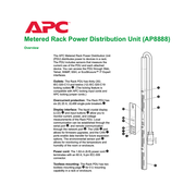 APC AP8888 Rack Metered, ZeroU, 23.0kW, 240V, 30 C13 & 12 C19 PDU APC AP8888, APC, PDU
