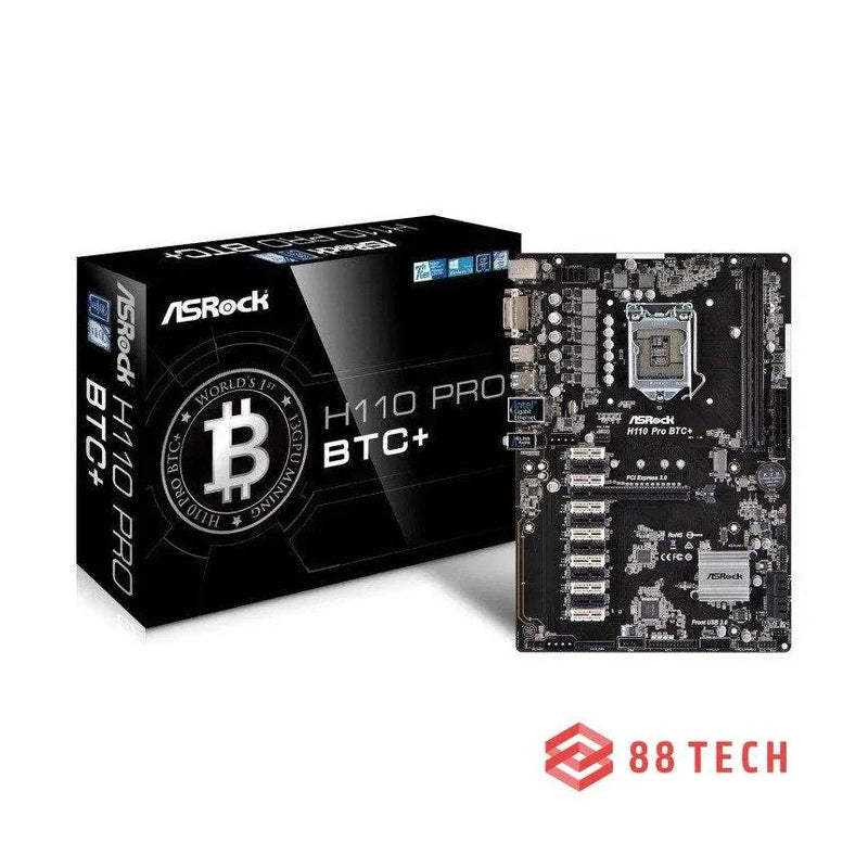 ASRock Intel H110 Pro BTC+ ATX Motherboard 88 TECH 