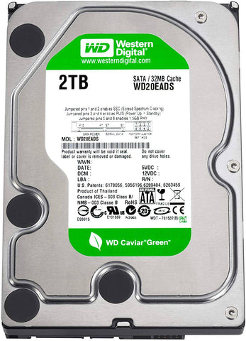 88TECH Western Digital 2TB Caviar Green WD20EADS 3.5 Inch Green Power HDD - 88 TECH