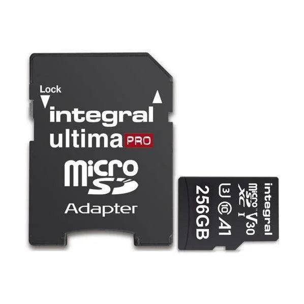 Integral 256GB UltimaPRO V30 Premium Micro SD Card SDXC + Adapter 88 TECH 256GB, Integral, Memory Card, MicroSD, SDXC